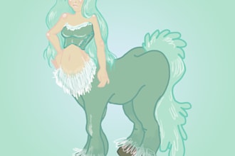 draw a fun digital cartoon illustration