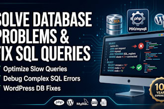 solve database problem, complex sql queries, and wordpress mysql errors
