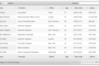 apply search, sorting,paging, and export features to table