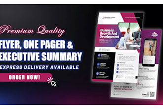 design business flyer, one pager, executive summary or sell sheet