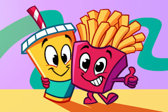 draw any food or restaurant mascot in my cartoon style