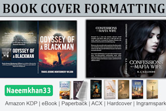 format and edit your book cover for amazon KDP paperback or kindle ebook