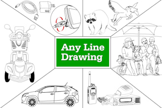 draw vector line art illustration of any product or detailed photo