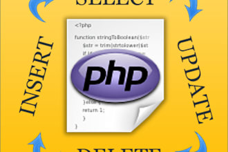 create PHP insert, select, update, delete script