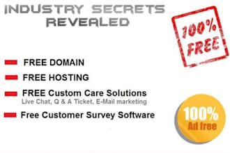 show u free domain, hosting, survey, free support softs and more all without ads