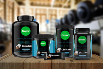 put your label on a 3d jar bottle model for supplements