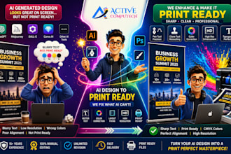 fix and make your ai generated image or illustration or logo design print ready