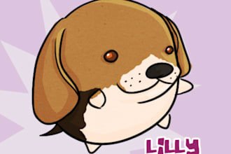 draw any animal or pet as a cute round cartoon