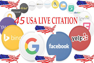 manually create 45 live USA local listing