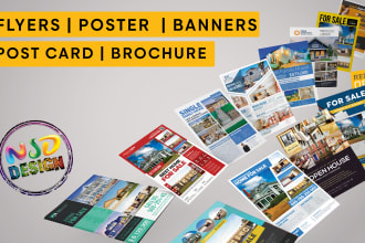 design real estate flyer, postcard, brochure and graphics