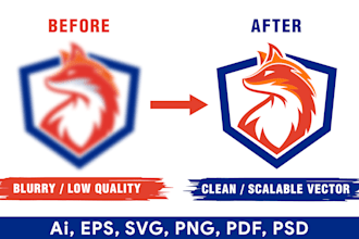 recreate, redraw, refine your logo design into clean vector