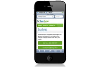 create a simple Mobile Website of one page and up to 5 buttons