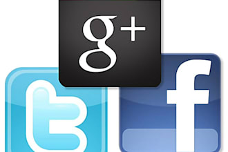 post your site manually to 25 accounts in twitter, facebook and Gplus