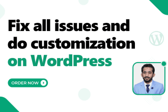 fix wordpress issues, wordpress errors, and wordpress customization