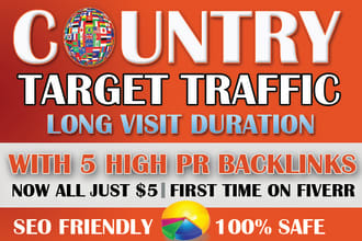 send country target web traffic, organic visitors