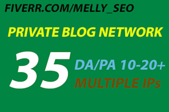 post 35 articles to PBN website with domain authority 10 to 20