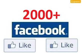 give you 2000 Facebook likes to any fan page or website only