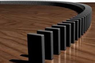 build a domino pyramid and have your message fall down from the top