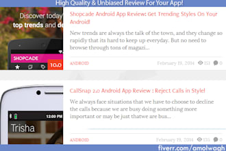 review your iPhone or Android App on PR2 Tech Gadgets blog having 45K Visitors