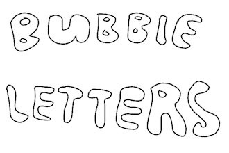 write any words you want in bubble letters