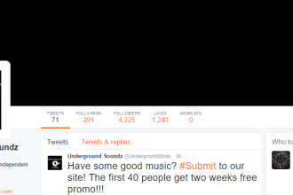share your music with our 4k plus followers on Twitter