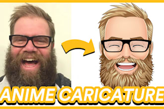 draw you a caricature in anime style
