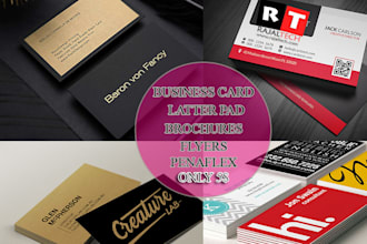 design double side cards, brochures and latterpad