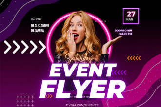 do event flyer for club, party, sport, church, concert, dj, fun