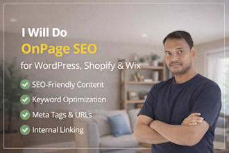 do onpage SEO for wordpress, shopify and wix websites