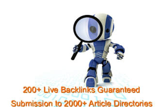 submit your article to 13500 directories and get minimum 200 live backlinks