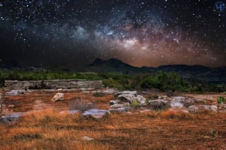 paradise Night Merging two different photos