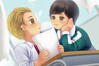 design chibi, emoticon, cute characters