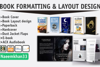 do paperback book cover formatting layout design for amazon KDP ebook and print