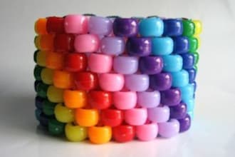 make colorful beaded wrist cuffs