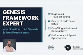 fix genesis issues, customize themes, and optimize wp