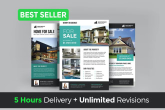 design real estate flyer or postcard for you