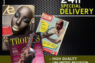 design a professional magazine cover in 24hrs