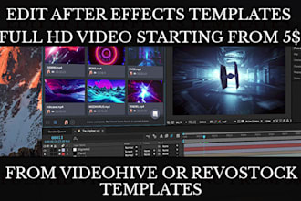edit after effects templates from videohive professionally customize