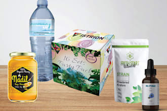 design products packaging and bottle label
