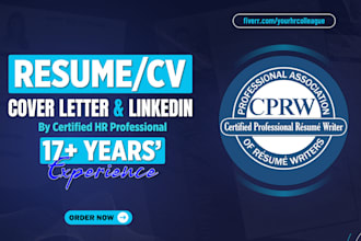 write your professional resume, cv, cover letter, and linkedin