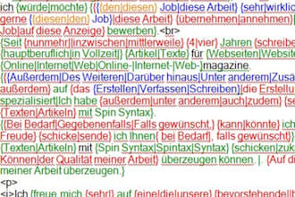 write a GERMAN spin text with spin syntax, for articles up to 50 words,