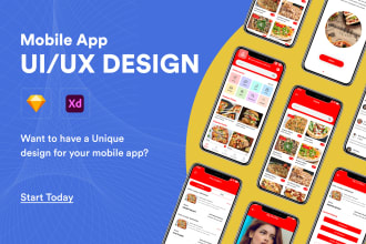 create mobile app ui design, website design landing page