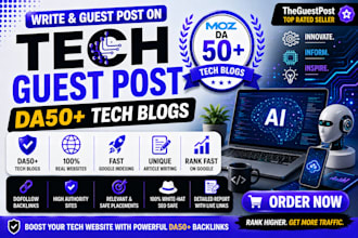 write and guest post on tech blogs with dofollow SEO backlinks