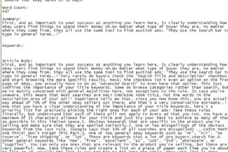 send you 650 ebay auction PLR articles plus bonus