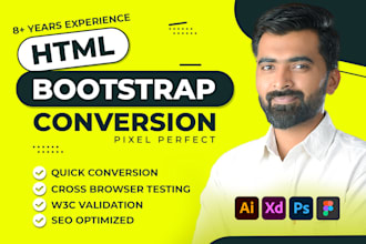 convert figma to html css psd to html xd to html bootstrap 5 responsive website