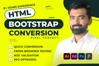 convert psd to html figma to html css xd to html bootstrap 5 responsive website