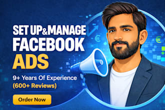 setup and manage facebook ads advertising marketing campaigns fb meta ads, insta