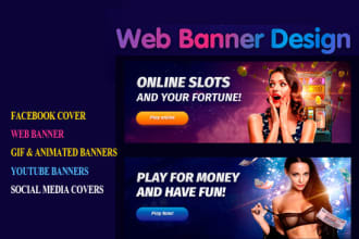 design stunning web banner, website header , sliders or banner ads