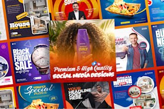 design instagram, facebook posts and ad creatives