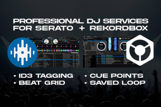 set id3 tags, cue points beat grid in serato or rekordbox